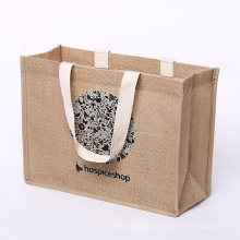 High Quality Recycled Custom Burlap Jute Bag Shopping Tote with Webbing Handle